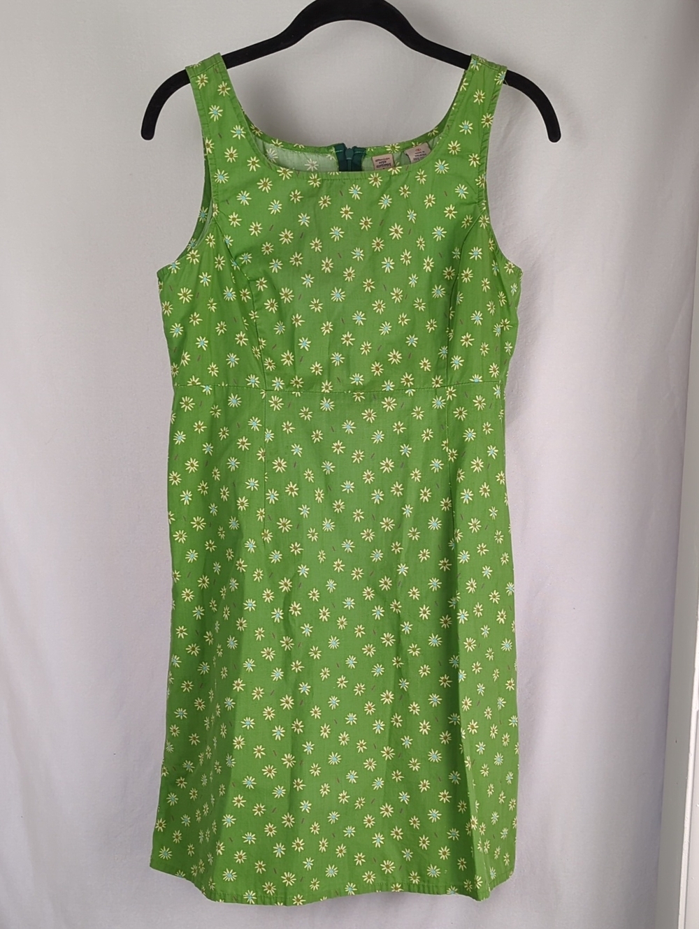 1990s American Eagle Outfitters Green Daisy Shift Mini Dress